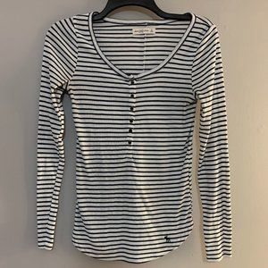 striped long sleeve button down abercrombie shirt